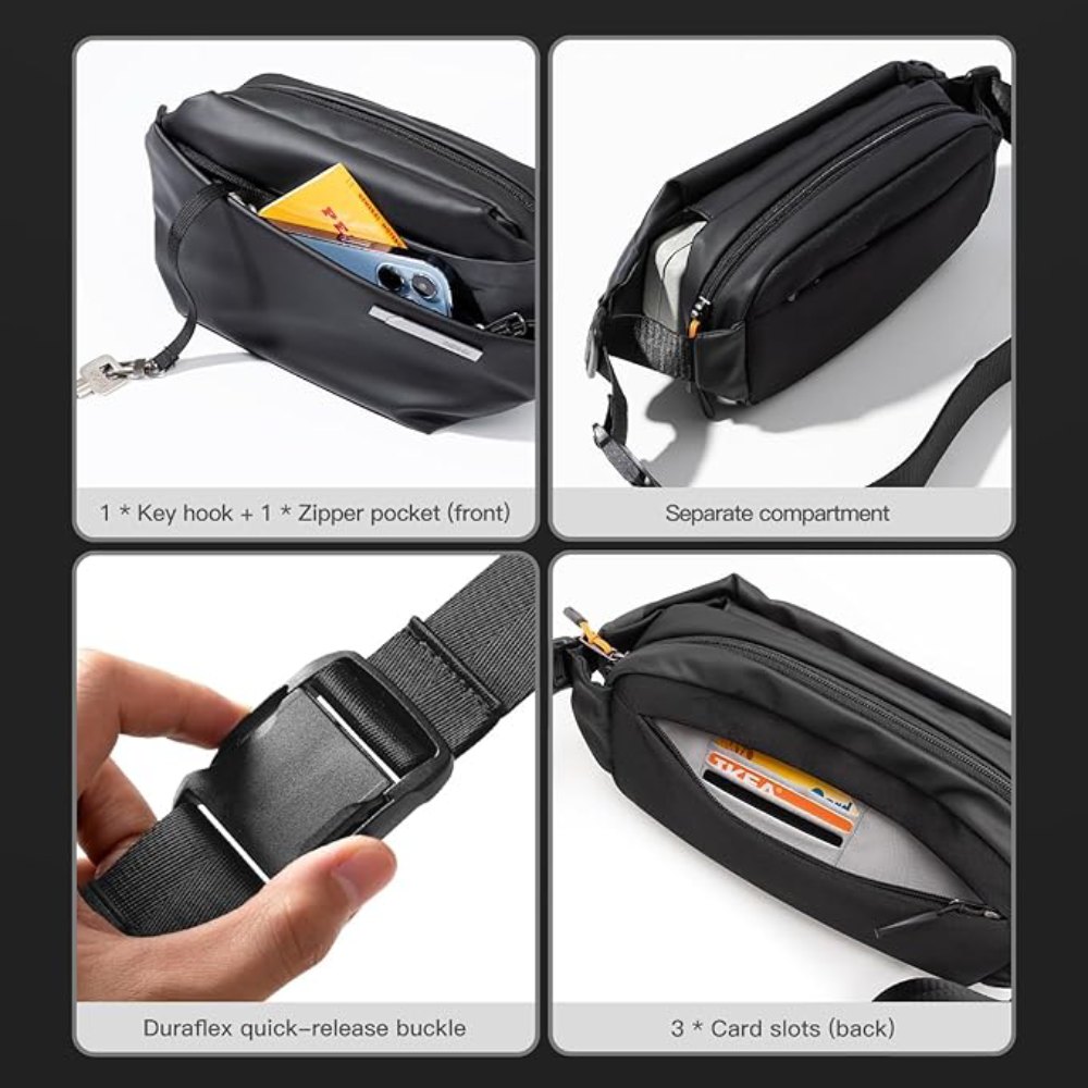 Crossbody Bag for Men, Black: image 8