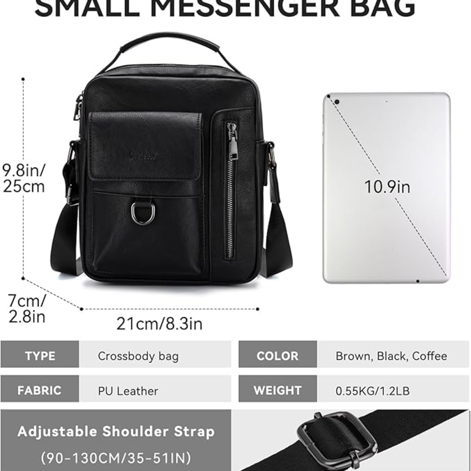 Shoulder Bag Men, Black: image 3