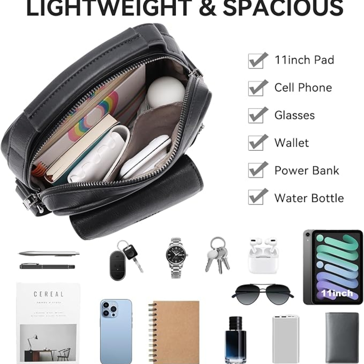 Shoulder Bag Men, Black: image 4